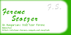 ferenc stotzer business card